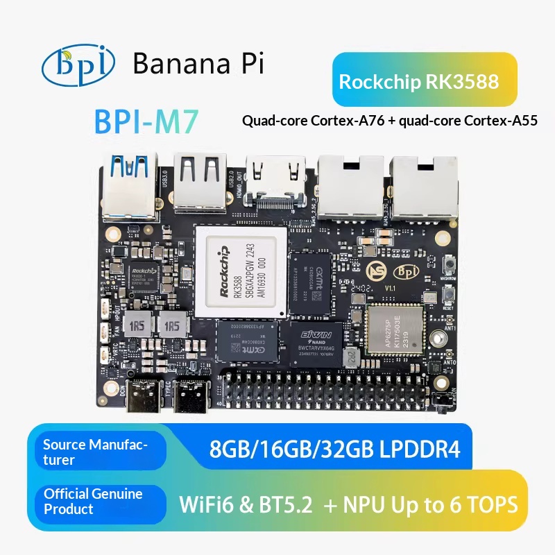 Banana Pi Bpi M7 Rk3588 - บอร์ดพัฒนา Banana Pi BPI-M7 Rockchip RK3588