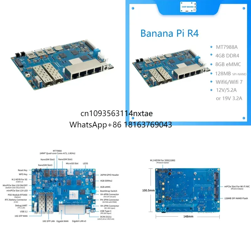 Bananapi Bpi R4 Wifi 7 - 2026 ร้อนแรง! บอร์ด Banana Pi BPI