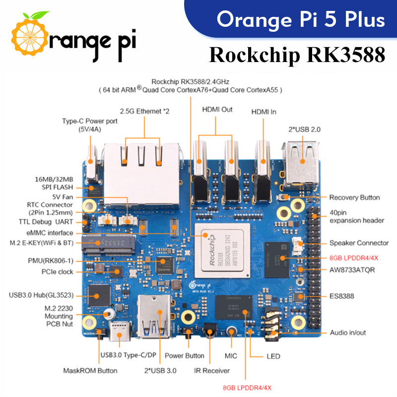 ORANGE Pi 5 plus บอร์ดเดี่ยว R - Radxa Rock 5B 16Gb บทวิจารณ์และราคา